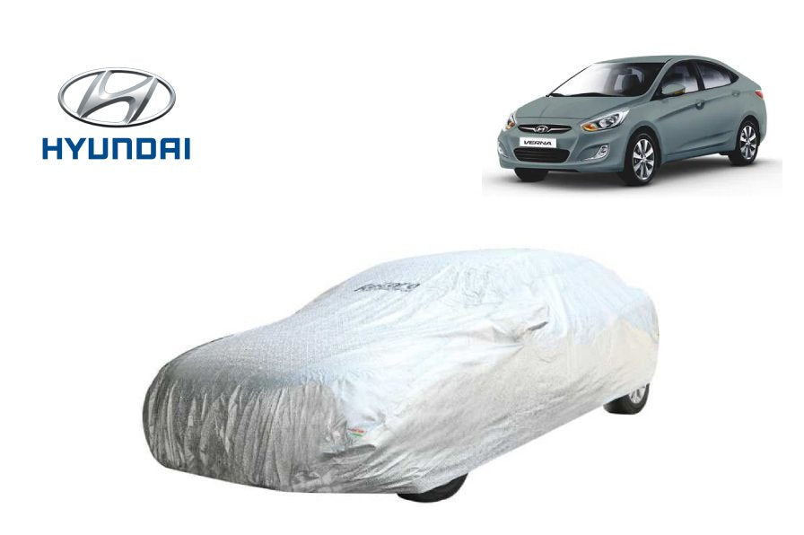 Recaro Car Body Cover Spyro Silver Hyundai Verna 2011 - 2016 With Antenna Pocket : Waterproof