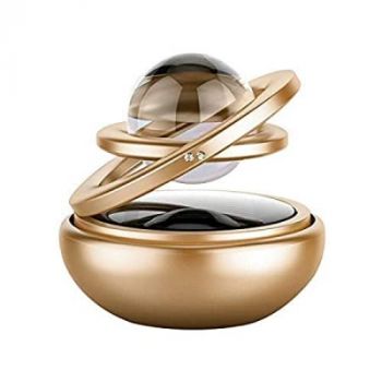 driveXtras Solar Car Perfume & Air Freshener Double Ring With Crystal : Gold