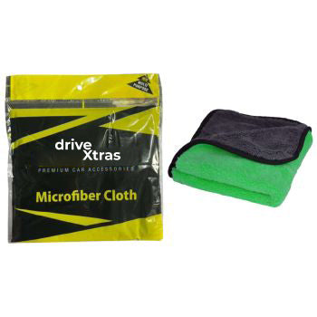 driveXtras Microfiber Cloth 800 GSM Dual Color : Green + Grey