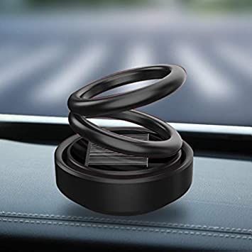 driveXtras Solar Car Perfume 360 Degree Rotation Air Freshener : Black